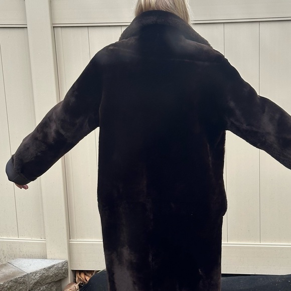 Fully Reversible Shearling Knee Length Coat - Picture 5 of 5